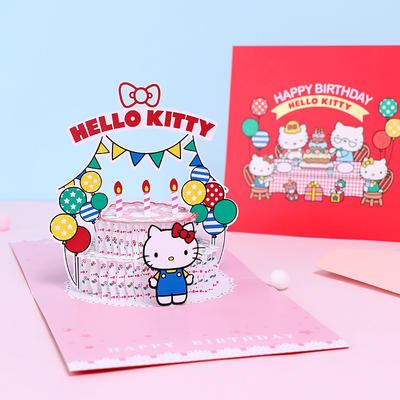 Sanrio hellokitty Birthday Card 3d Folding diy Handmade Small Card for Children's Day on June 1st, 61