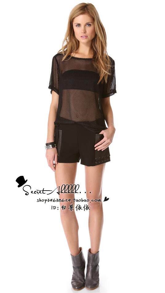 (30% Off Special Clearance) Textured Leather Big Pocket Shorts