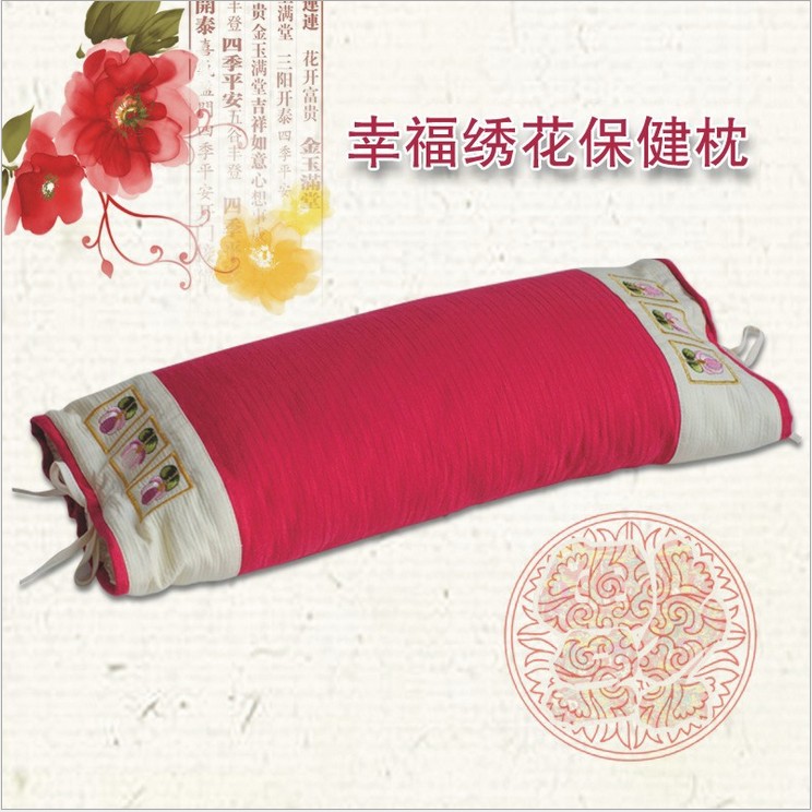 Korean Embroidered Flower Embroidery Generous pillow buckwheat pillows Buckwheat Leather Pillow Cervical Spine Pillow Cervical buckwheat Adult pillows