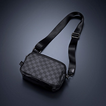 Hong Kong it Tide brand Korean version of mens plaid shoulder bag casual personality Japanese business crossbody mens and womens backpack