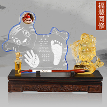 Auspicious baby birth custom crystal hand and footprint hand and footprint newborn souvenir Fu Hui fellow practitioner 2022