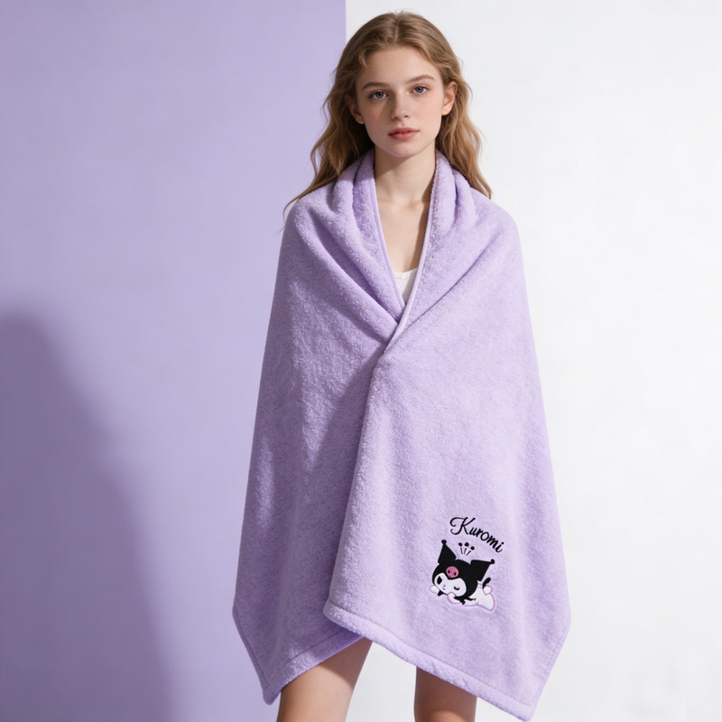 Sanrio Kuromi Bath Towel Pure Cotton Swimming Wrap New All-Cotton Couple Adult Bath Towel