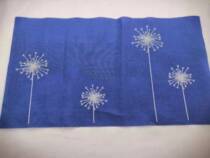 Imported printed embroidered fabric blue background dandelion 28 32CT linen