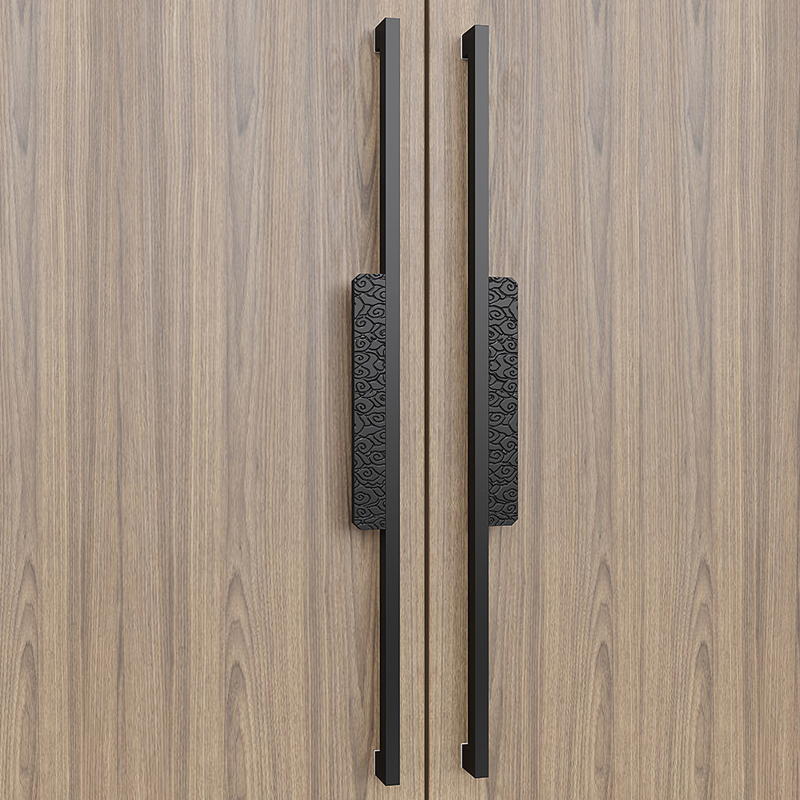 Light luxury gold brushed glass door handle hotel stainless steel door handle framed door solid wood box big handle