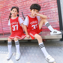 Summer childrens basketball clothes suit men and women childrens baby kindergarten 61 performance clothes for primary and middle school students to train the jersey
