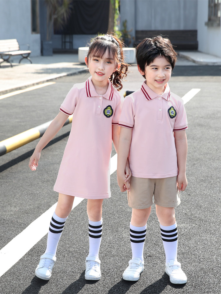 Summer Kindergarten Summer Wear College Wind Primary School Uniform Summer Han Edition Short Sleeve Children's Class Clothing Set