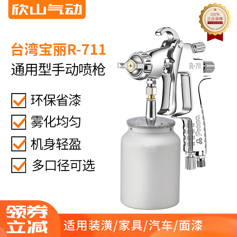 Taiwan's Poli pronaR711 Pneumatic spray gun high atomization industrial car furniture Paint Manual Spray Gun
