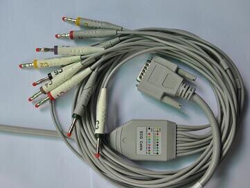 加粗 导联线4.0香蕉头 ECG-2201 ECG-2303 ECG-3312 ECG-3D导联线