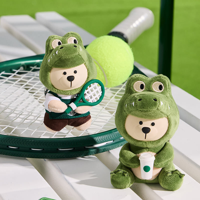 Starbucks Lacoste Coffee and Sports Collaboration Member Star Gift Pack Crocodile Bear Pink Sakura Pendant Keychain