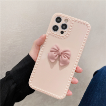 iphone12 11 adolescent girl hearts pink bow tie 13promax mobile phone shell x silicone 78plus female xr soft