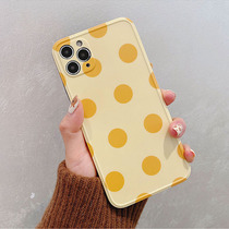 Korean Wind Yellow Wave Point iphone1211promax Silicone X All-bag 78plus Daughter Xr Soft SE2 Cell Phone Shell