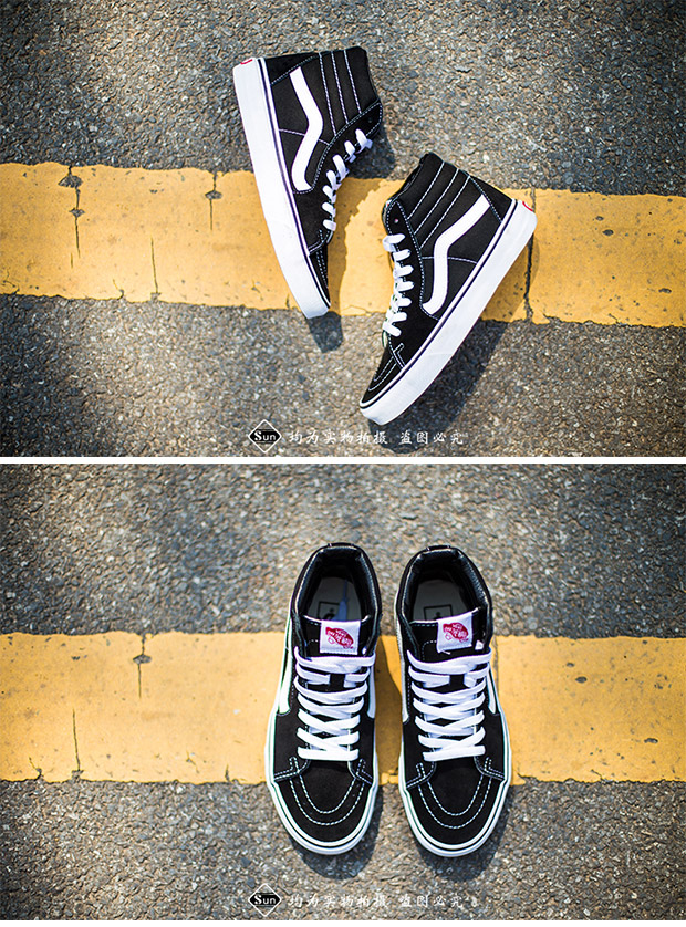 Spot Vans Sk8 hi màu đen và trắng cổ điển giày vải cao cổ giày nam giày nữ giày trượt ván VN000D5IB8C - Dép / giày thường giày tập gym nữ