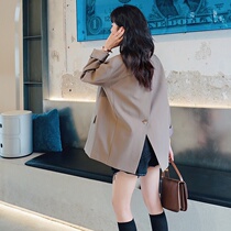 Sandro Moscoloni suit jacket woman 2021 spring autumn new Korean version loose with small sub open fork Western-style suit
