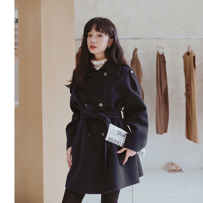 Sandro Moscoloni gross, the short 2021 autumn winter new collection waist display slim coat for women in the middle of the year