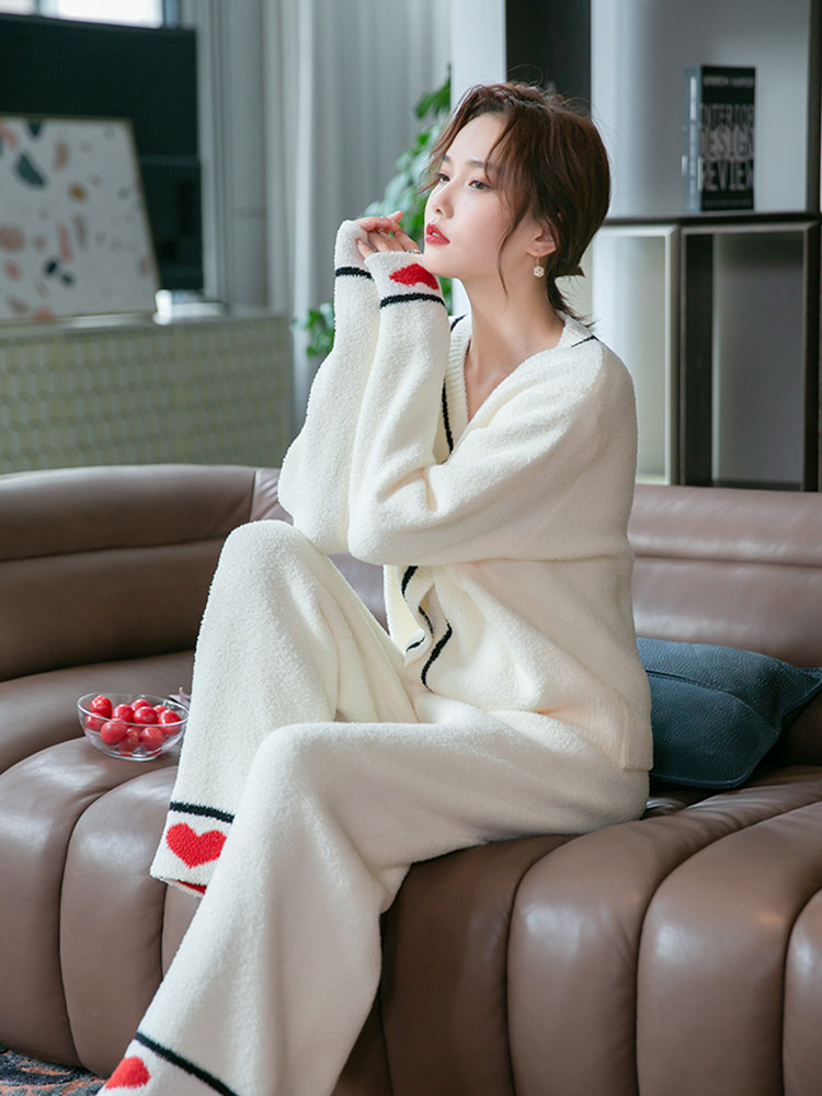 Sandro Vicari pajamas in 2021 new winter network red coral coral wear home clothing tide