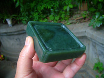 Hetian Jade Old jade Sugar Qingyu inkstone Square inkstone Su Yan Wen Fang Si Bao Ya Zhai Qing for Wen play jade decoration practical collection