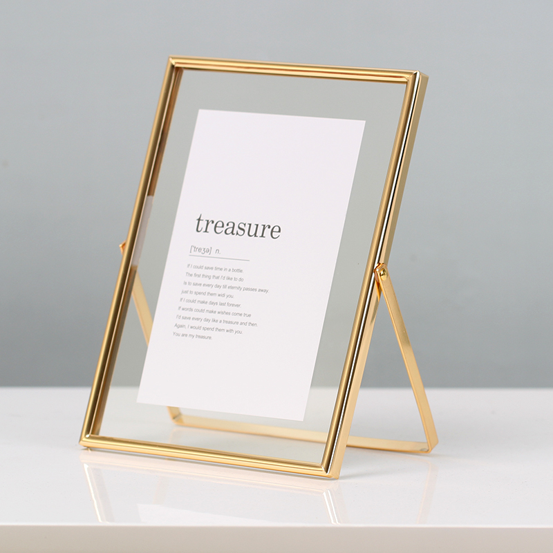 Double-Sided Transparent Photo Frame Glass Album 6inch Metal Stand 7-Inch 8inch 10inch Aa4 High-End Acrylic Photo Frame