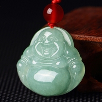 Natural ice type Emerald Jade Buddha Pending of the Miller Buddha Public pendant female necklace Myanmar A-goods certificate