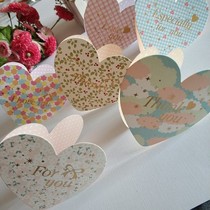 Mothers Day Greeting Card Valentines Day Blessing Card Birthday Card Holiday HanFeng Heart Folding Card Message Card With Envelope