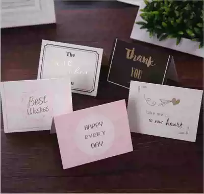 Christmas New Year's Day Valentine's Day Greetings Card Birthday Holiday Folding Small Card Exquisite Gold Message Card Single Card