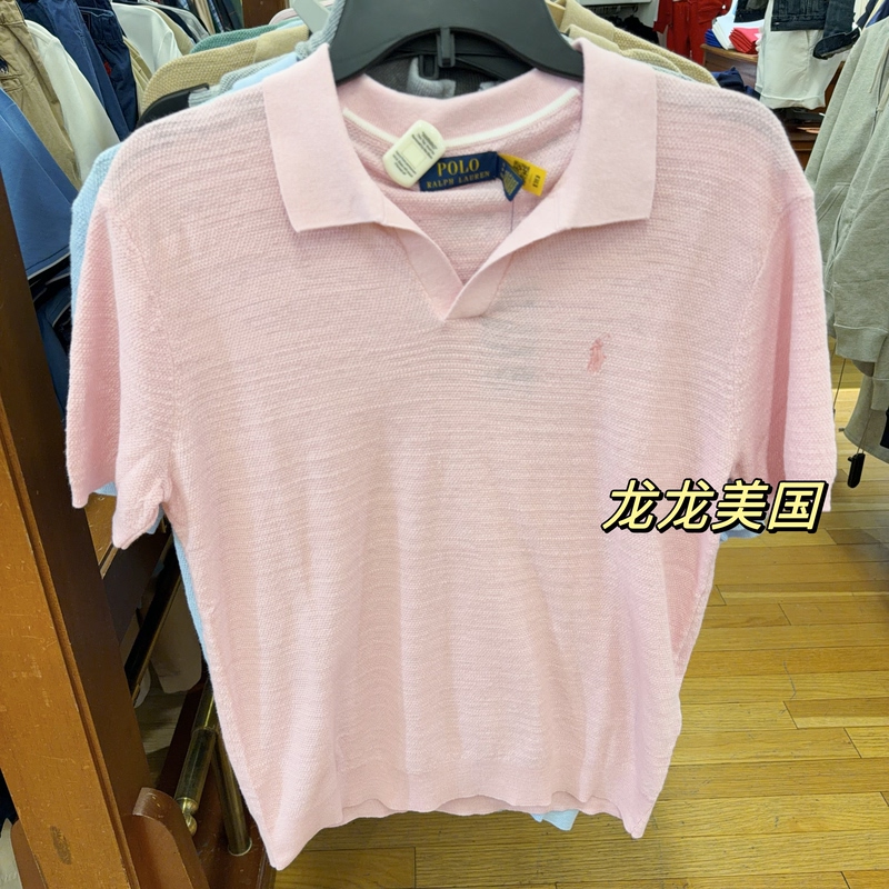 Longlong Usa Polo Ralph Lauren Men's V-Neck Linen Polo Shirt Longlong Usa Polo Ralph Lauren Men's V-Neck Linen Polo Shirt