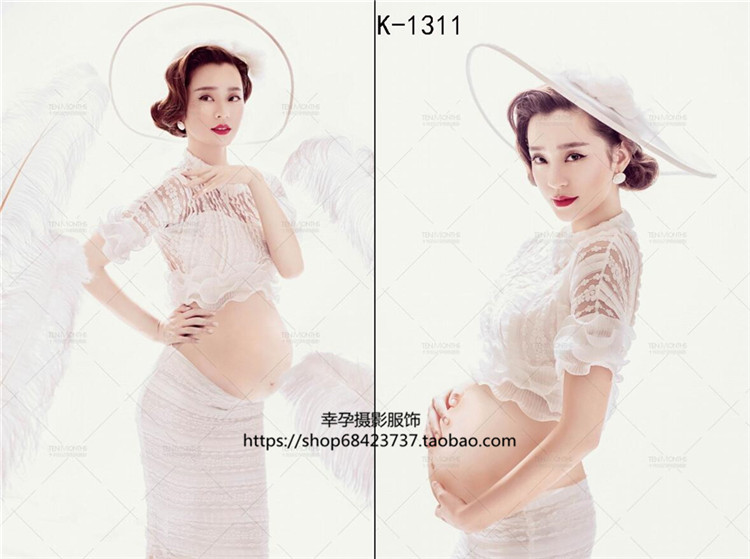Phiên bản tiếng Hàn mới của studio áo bà bầu cho phụ nữ mang thai ảnh ảnh trang phục dễ thương thời trang cá tính mang bầu phụ nữ chụp ảnh những mẫu váy bầu đẹp