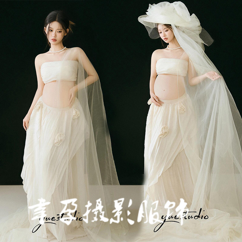 Maternity Photo Studio New Style Atmospheric High-End Pure Desire Style Indoor Pregnant Mommy Belly Photo Photography Clothing Maternity Photo Studio New Style Atmospheric High-End Pure Desire Style Indoor Pregnant Mommy Belly Photo Photography Clothing