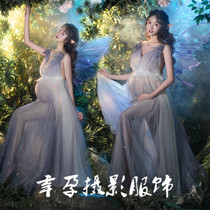 New photo studio clothing fantasy elf pregnant mommy see-through dress super fairy photo art photography maternity photos