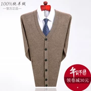 Ordos City mùa thu và mùa đông tải áo len cashmere nam áo len lỏng cổ dày áo len cổ chữ trung