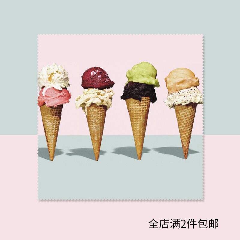 Yuanben original design fashion printing mobile phone digital towel ins wind glasses cloth screen cloth ice cream