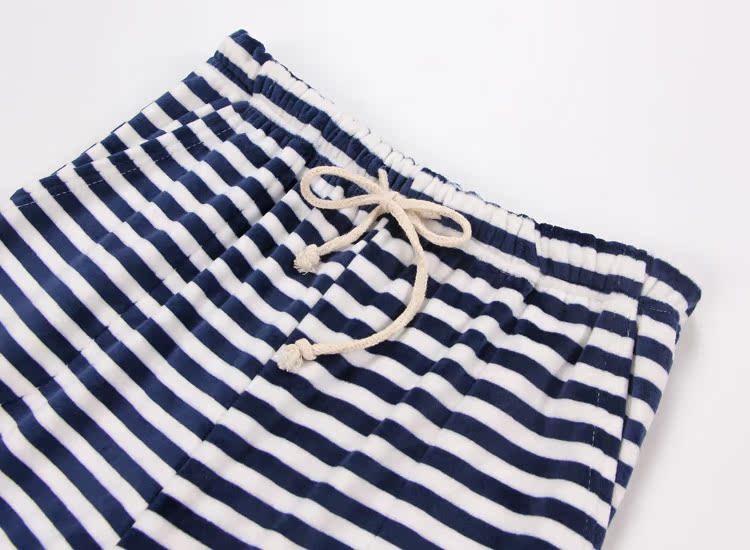 Mùa thu và mùa đông sọc flannel đồ ngủ nữ ấm đảo nhung quần mùa đông lỏng quần dày Nhật Bản quần legging nam