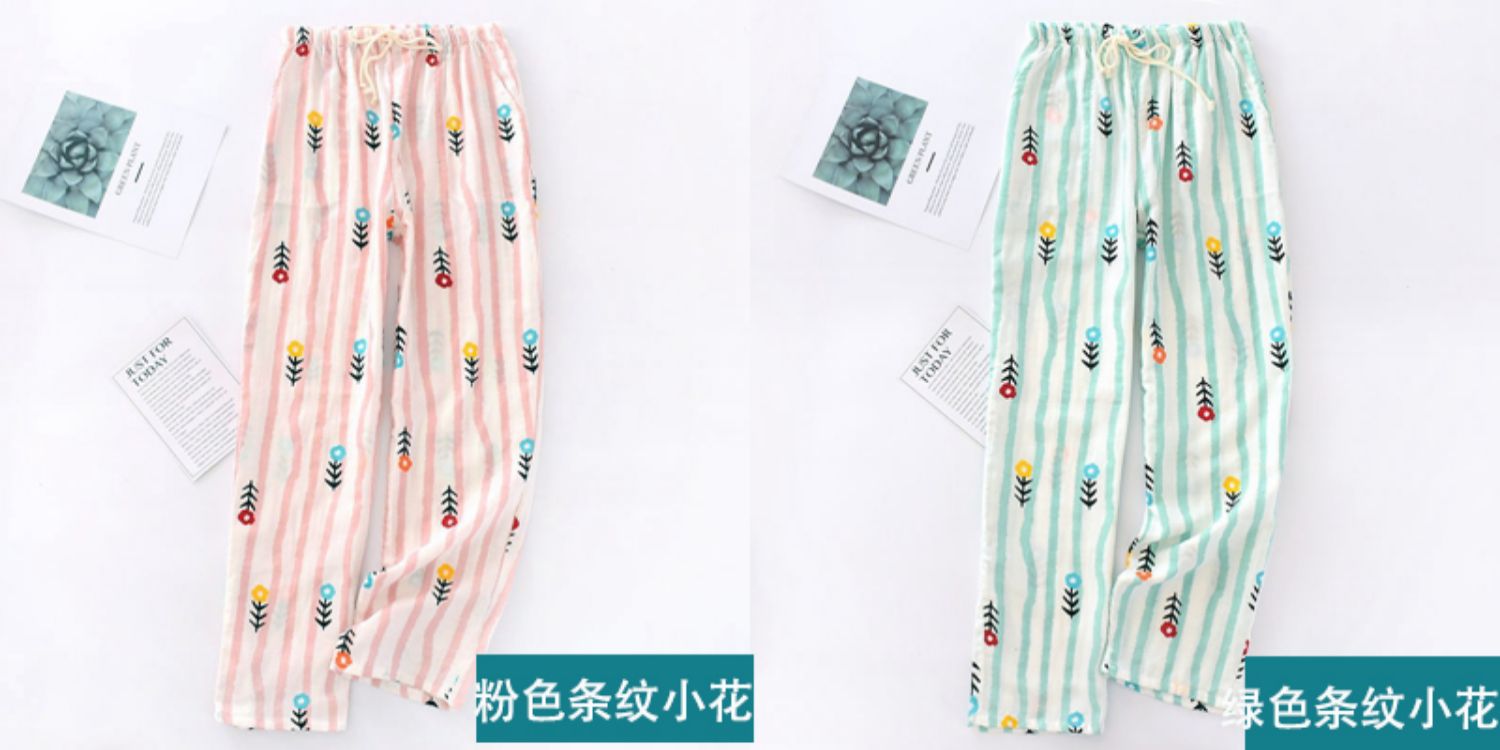 Quần pyjama cotton cotton nhỏ hoa nhà quần mùa xuân và mùa thu mỏng phần quần cotton sợi pyjama kích thước lớn quần nhà nữ quần tây