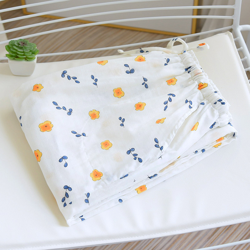 Sleeping Pants Woman Pure Cotton Spring Autumn Long Pants Thin Section Plus Fattening Up Home Pants Full Cotton Cloth Cotton Yarn Easy to Loose With Home Pants