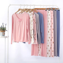Modal cotton pajamas womens long sleeves spring and autumn loose size Japanese hedgerel summer home clothing cartoon underwear yoga clothing