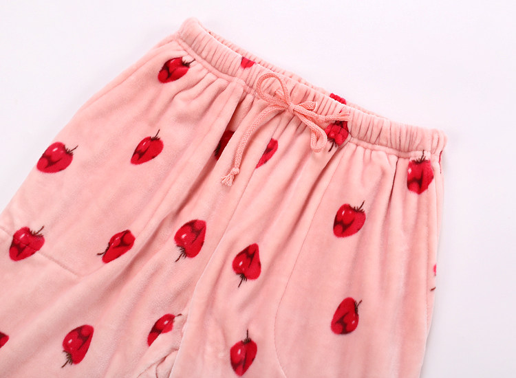 Quần pyjama nữ mùa đông flannel kích thước lớn quần nhung san hô quần cộng với nhung đảo nhung mùa thu và quần nhà mùa đông quần bò nam