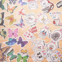 qc sulphuric acid paper printing adhesive hand account sticker bag butterfly knot diary appliquated with ancient wind figure small stickers