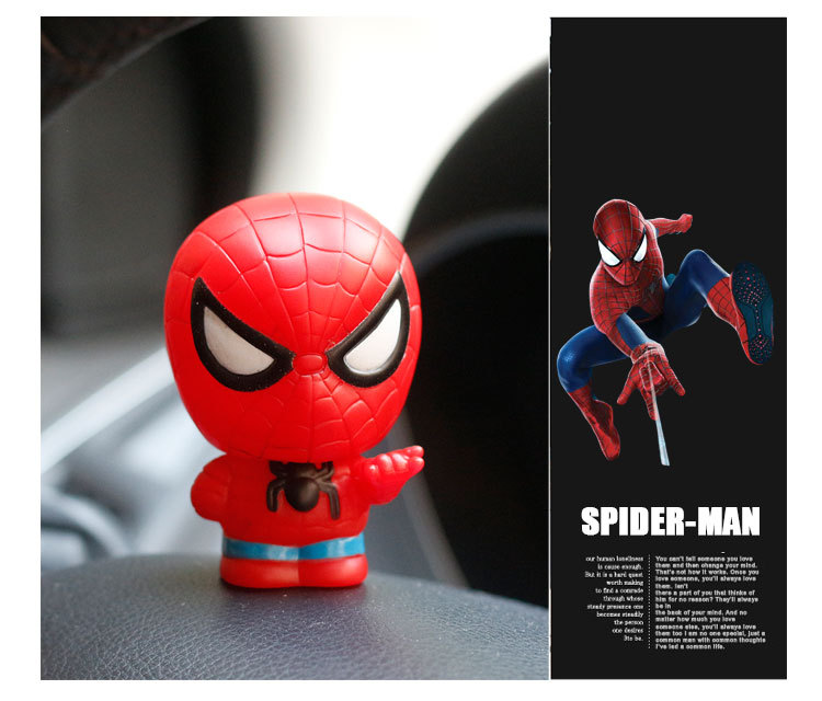 Q phiên bản đồ trang trí xe Spider-man Iron Man búp bê Raytheon phụ kiện xe hơi US captain america xe trang trí nội thất nguồn cung cấp