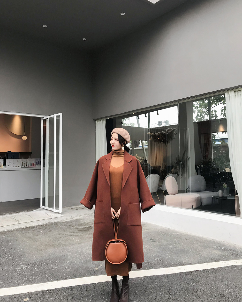 MC2018 mùa đông mới áo len dài Slim len Hàn Quốc hai mặt áo hoang dã áo khoác cardigan nam