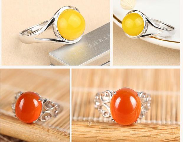 S925 bạc sika hươu sterling bạc trâm hỗ trợ trống có thể được thiết lập với sáp ong hổ phách tám hạt phụ kiện cài áo giá rẻ