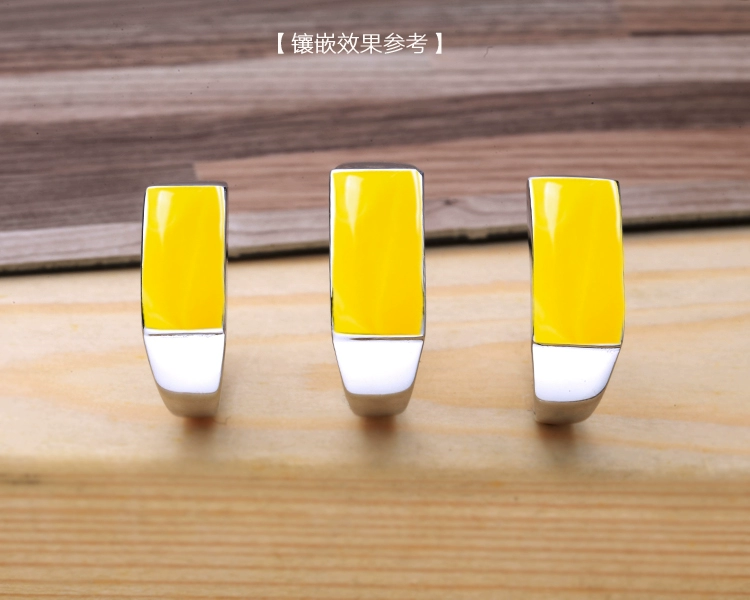 Nhẫn bạc 925 sterling trống đặt dát sáp ong vuông mịn thiết lập 7 * 15 8 * 16 6 * 13 8 * 18 10 * 20 mẫu nhẫn nữ đẹp