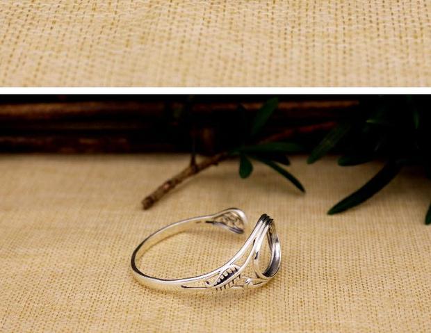 Vòng tay bạc nguyên chất 925 hỗ trợ trống rỗng 22 * ​​32 retro vòng tay bạc Thái tùy chỉnh dát sáp ong sống miệng 18 * 28 vòng đeo tay nữ