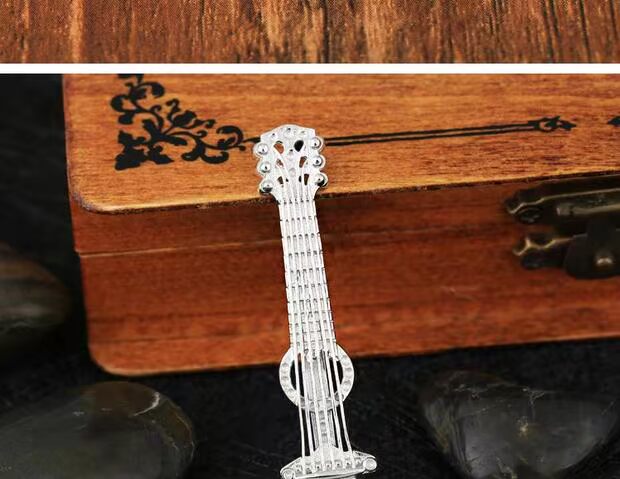 S925 sterling bạc trâm trống hỗ trợ trống sáp ong bạc khay trâm violon hỗ trợ DIY trâm bạc khay ghim cài áo vest nam