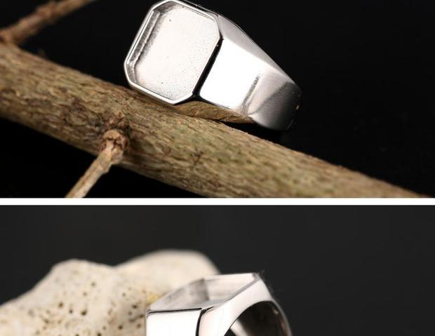 S925 sterling bạc bóng nhẫn trống hỗ trợ 7 * 7 cài đặt 8 * 8 9 * 9 10 * 10 11 * 11 12 * 12 cài đặt nhẫn trực tiếp nhẫn đính hôn