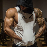 Cơ bắp nam giới GYM Fitness Brothers Bóng rổ nam Cantilever Slim Mũ trùm đầu không tay Vest Áo thể thao Vest - Áo thể thao áo 3 lỗ thể thao