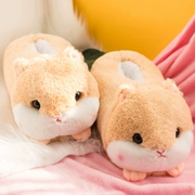 Phim hoạt hình dép hamster nữ 2018 thu đông mùa đông mới cotton nhà trong nhà túi dễ thương với tóc kéo mùa đông nhà - Trang chủ