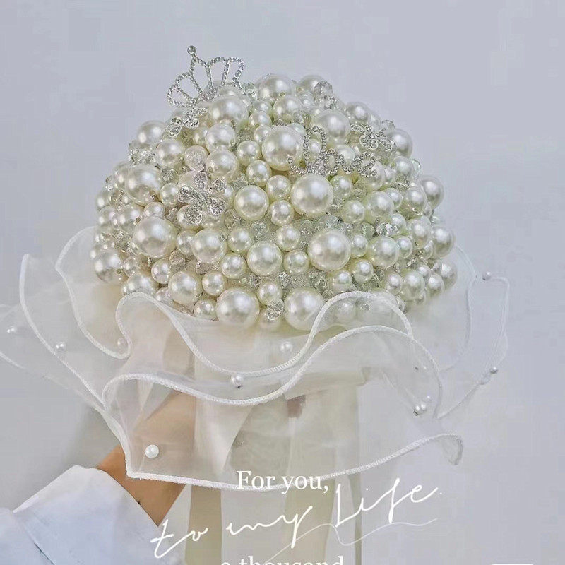 Canon bridal pearls to hold floral homemade wedding scepter Feather Water Drill Jewellery Diy Material Bag to be photographed
