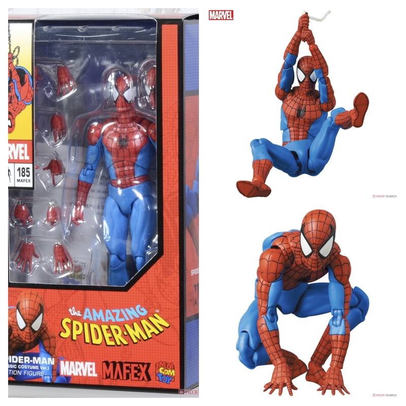 Japanese Reissue Medicom Mafex 185 Comic Version Spider-Man Classic Suit Action Figure Model Japanese Reissue Medicom Mafex 185 Comic Version Spider-Man Classic Suit Action Figure Model