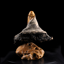  Taihang cliff cypress Taihang soul Maitreya Buddha decoration Buddha decoration Root carving Maitreya Buddha non-Fujian Gong Shengzhou Gong entrance