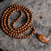  Taihang soul cliff cypress original aging old material full of tumor flowers 0 8 Cliff cypress 108 Buddha beads bracelet necklace pendant accessories
