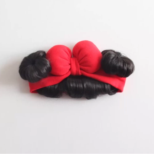 Детский аксессуар для волос для девочек, милый парик, повязка на голову для раннего возраста с бантиком, в корейском стиле